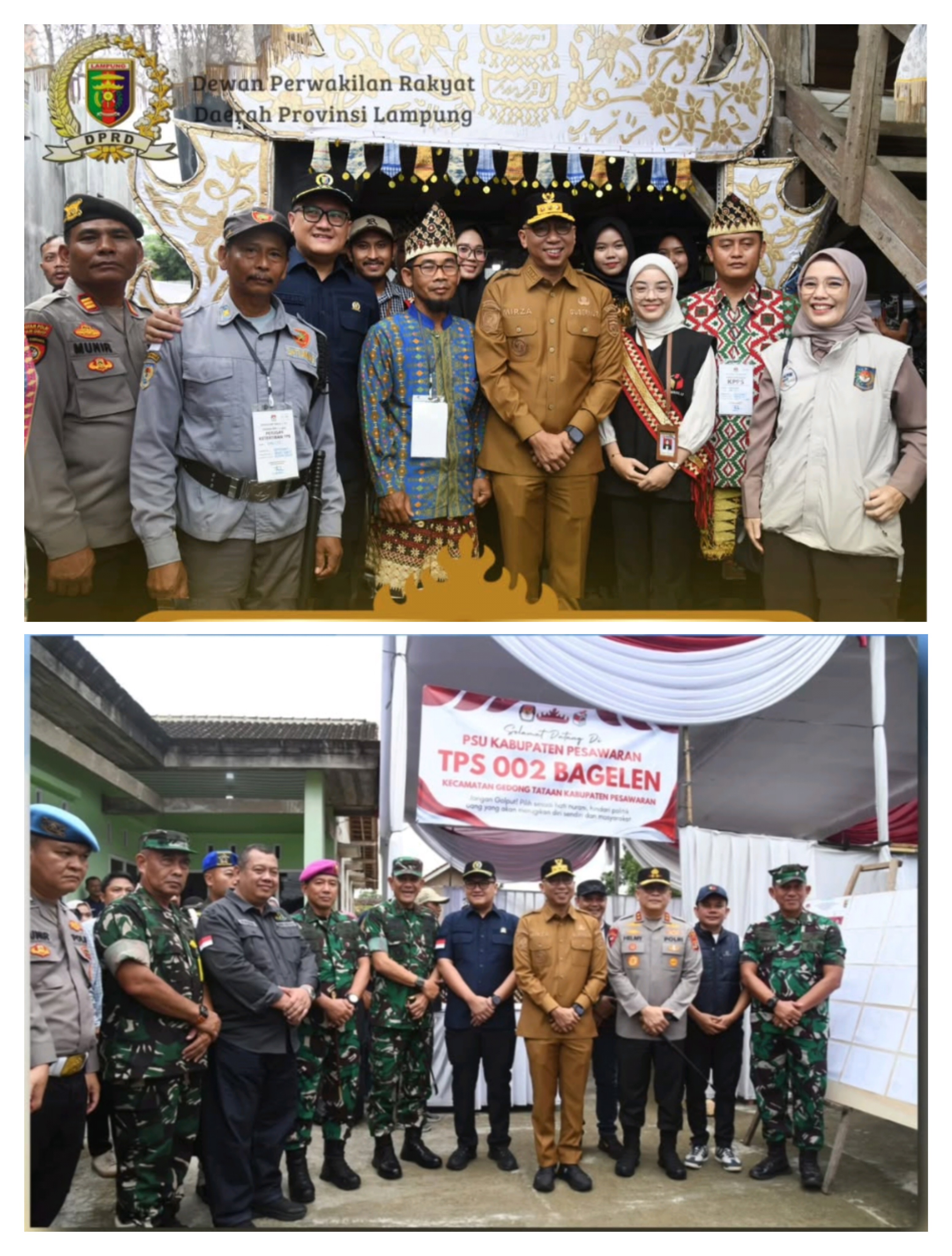 Ketua DPRD Provinsi Lampung, Bapak Ahmad Giri Akbar, SE., MBA. bersama Gubernur Lampung Bapak Rahmat Mirzani Djausal memonitoring pelaksanaan Pemungutan Suara Ulang (PSU) Pilkada Kabupaten Pesawaran